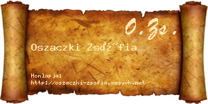 Oszaczki Zsófia névjegykártya